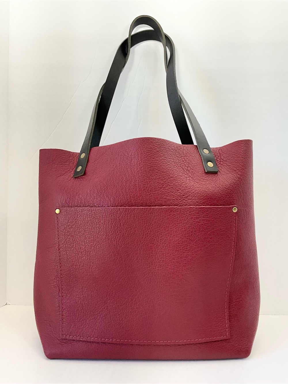 Portland Leather Medium Classic Tote in Rhubarb-NEW